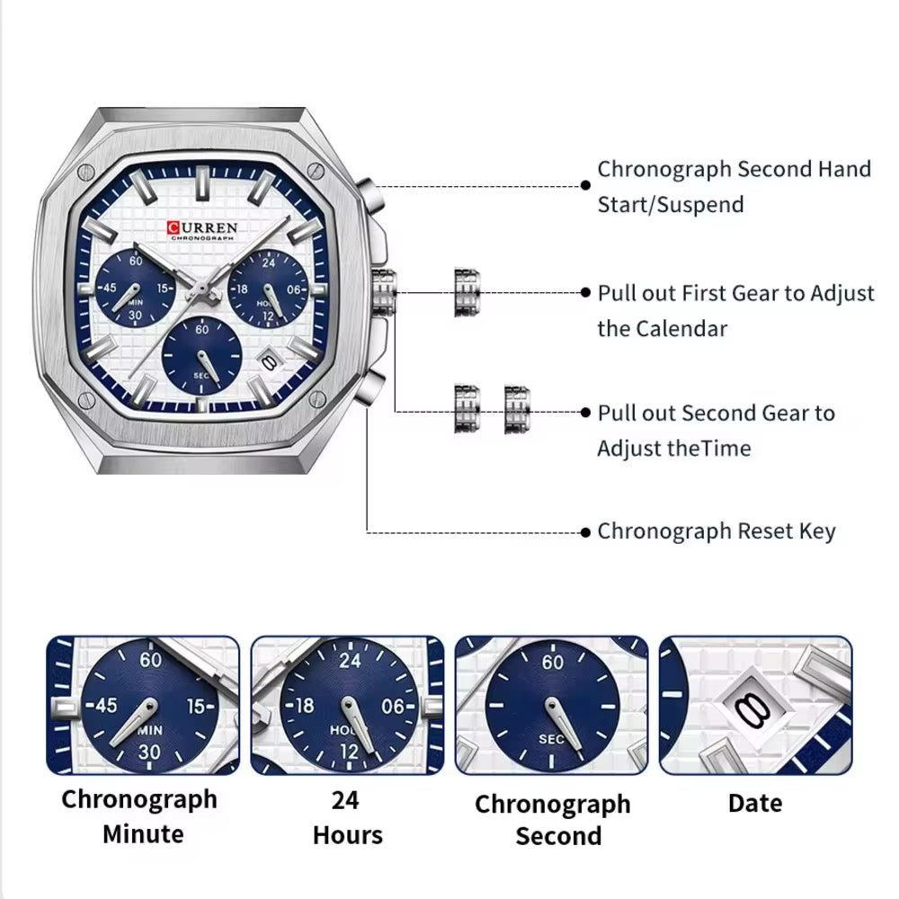 Reloj Curren metálico Ref 8459